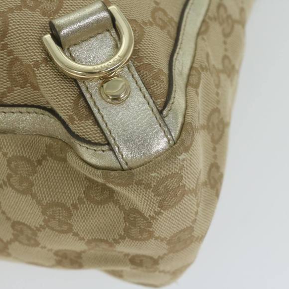 GUCCI GG Canvas Hand Bag Beige Gold Tone 170004 Auth ep2669 - Picture 14 of 16